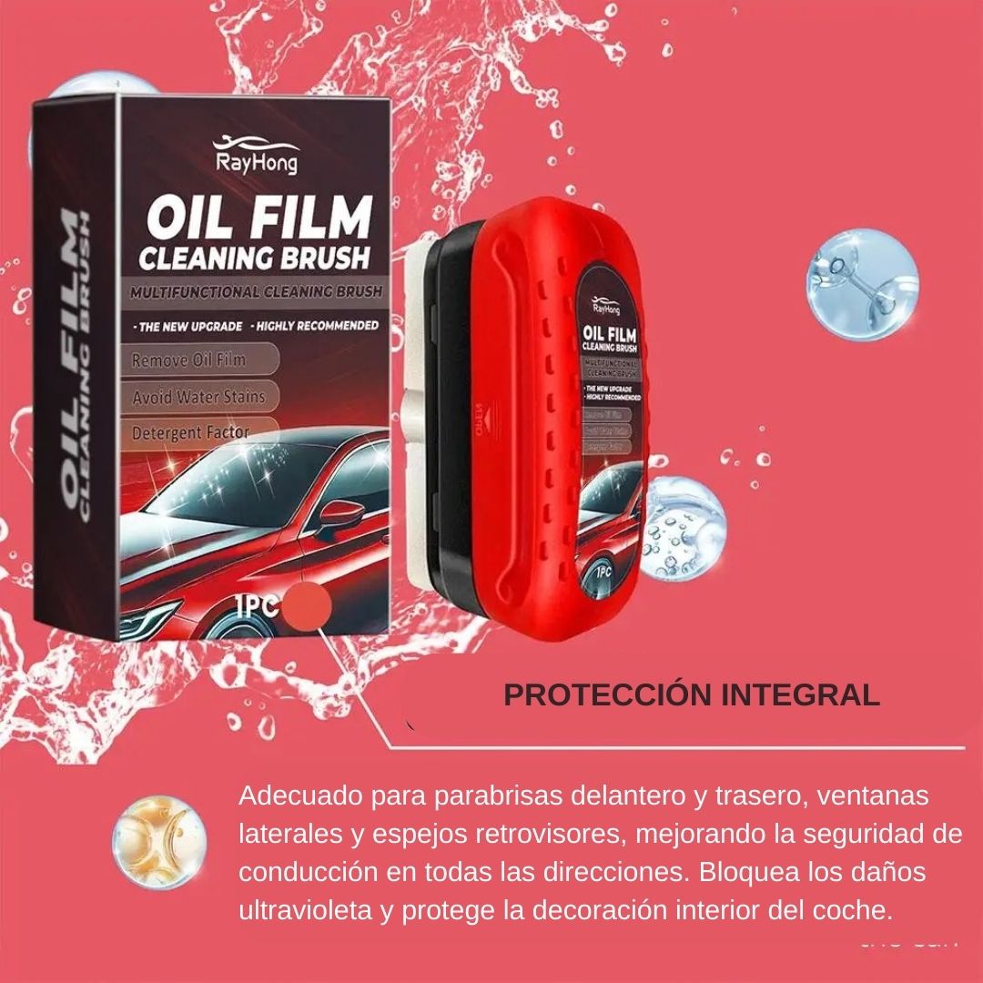 Cepillo limpiador de película de aceite para parabrisas